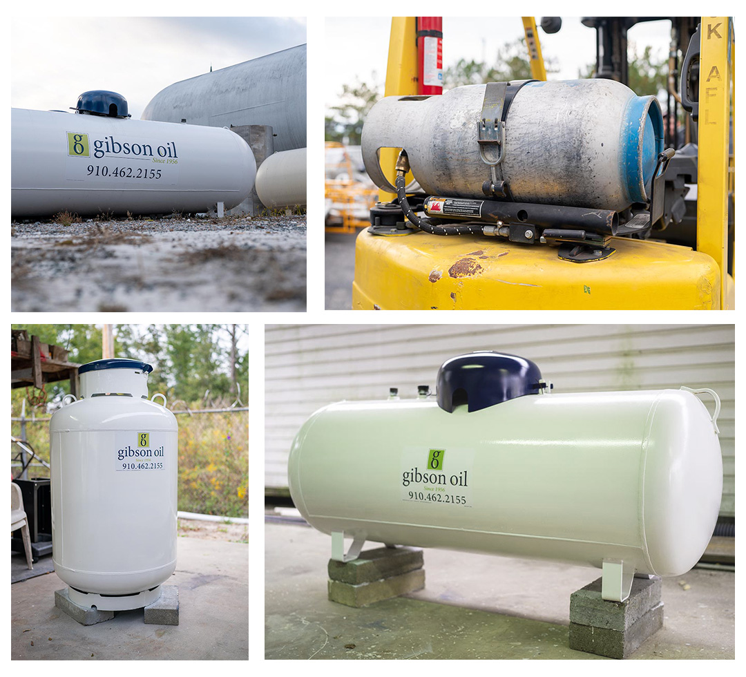 Collage of Gibson Oil & Propane propane tanks